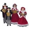 Santa's Workshop Black & Red Houndstooth Carolers Set