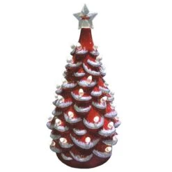 Santa's Workshop 14" NCAA College Team Ceramic LED Christmas Tree University Of Arkansas