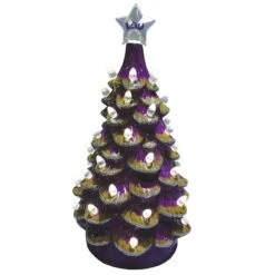Santa's Workshop 14" NCAA College Team Ceramic LED Christmas Tree Louisiana State University -Northlight Sale Store D362571S 1 1