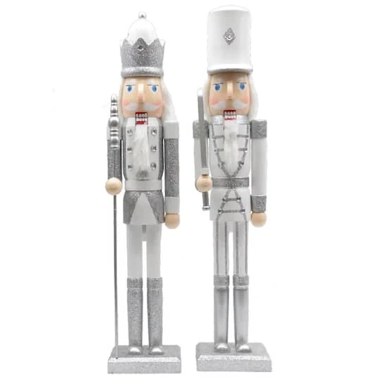 Santa's Workshop 24" White & Silver Nutcracker Set 2 Santa's Workshop 24" White & Silver Nutcracker Set - Image 2