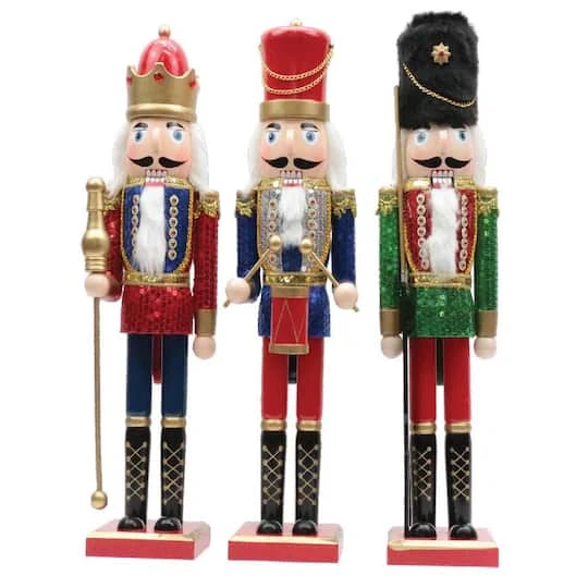 Santa's Workshop 15" Sequin Nutcracker Set 1 Santa's Workshop 15" Sequin Nutcracker Set
