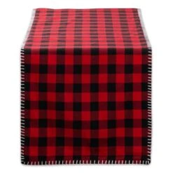 DII® 72" Christmas Buffalo Check With Embroidery Table Runner