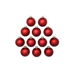 Whitehurst 12ct. 2.75" Matte Glass Ball Ornaments Red Matte -Northlight Sale Store D384940S 12