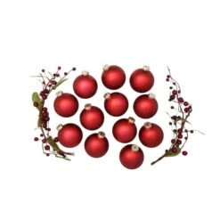 Whitehurst 12ct. 2.75" Matte Glass Ball Ornaments Red Matte -Northlight Sale Store D384940S 13