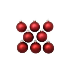 Whitehurst 8ct. 3.25" Matte Glass Ball Ornaments Red Matte -Northlight Sale Store D384941S 12