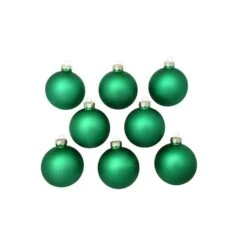 Whitehurst 8ct. 3.25" Matte Glass Ball Ornaments Green Matte -Northlight Sale Store D384954S 12
