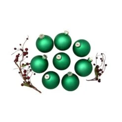 Whitehurst 8ct. 3.25" Matte Glass Ball Ornaments Green Matte -Northlight Sale Store D384954S 13