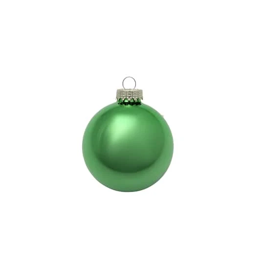 Whitehurst 12ct. 2.75" Shiny Glass Ball Ornaments Green Shiny 2 Whitehurst 12ct. 2.75" Shiny Glass Ball Ornaments Green Shiny - Image 2