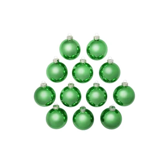 Whitehurst 12ct. 2.75" Shiny Glass Ball Ornaments Green Shiny 3 Whitehurst 12ct. 2.75" Shiny Glass Ball Ornaments Green Shiny - Image 3