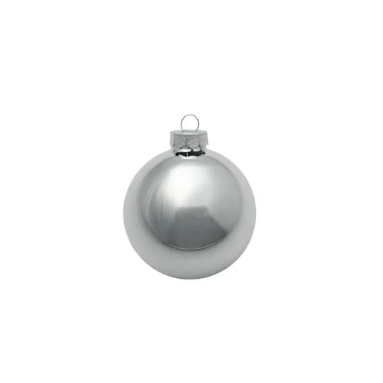 Whitehurst 12ct. 2.75" Shiny Glass Ball Ornaments Silver Shiny 2 Whitehurst 12ct. 2.75" Shiny Glass Ball Ornaments Silver Shiny - Image 2