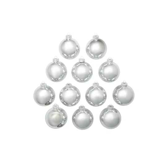 Whitehurst 12ct. 2.75" Shiny Glass Ball Ornaments Silver Shiny 3 Whitehurst 12ct. 2.75" Shiny Glass Ball Ornaments Silver Shiny - Image 3