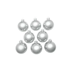Whitehurst 8ct. 3.25" Shiny Glass Ball Ornaments Silver Shiny -Northlight Sale Store D384977S 12