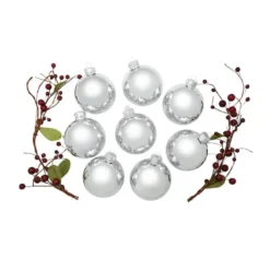 Whitehurst 8ct. 3.25" Shiny Glass Ball Ornaments Silver Shiny -Northlight Sale Store D384977S 13