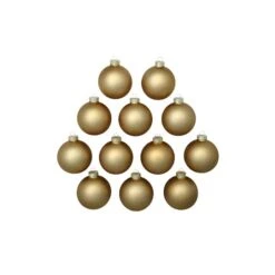 Whitehurst 12ct. 2.75" Matte Glass Ball Ornaments Gold Matte -Northlight Sale Store D384982S 12