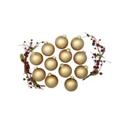 Whitehurst 12ct. 2.75" Matte Glass Ball Ornaments Gold Matte -Northlight Sale Store D384982S 13