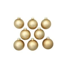 Whitehurst 8ct. 3.25" Matte Glass Ball Ornaments Gold Matte -Northlight Sale Store D384983S 12
