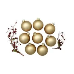 Whitehurst 8ct. 3.25" Matte Glass Ball Ornaments Gold Matte -Northlight Sale Store D384983S 13