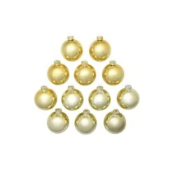 Whitehurst 12ct. 2.75" Shiny Glass Ball Ornaments Gold Shiny -Northlight Sale Store D384988S 12