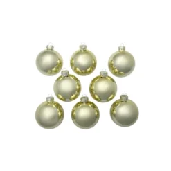 Whitehurst 8ct. 3.25" Shiny Glass Ball Ornaments Gold Shiny -Northlight Sale Store D384990S 12