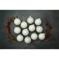 Whitehurst 12ct. 2.75" Pearl Glass Ball Ornaments White Polar Pearl -Northlight Sale Store D384998S 13