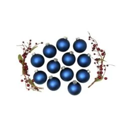 Whitehurst 12ct. 2.75" Matte Glass Ball Ornaments Midnight Blue Matte -Northlight Sale Store D385006S 13