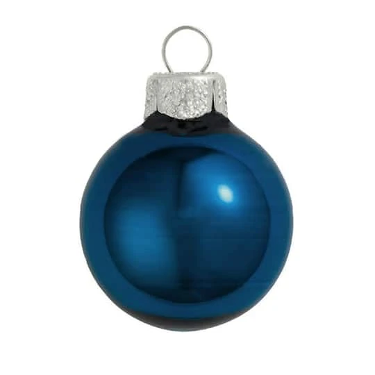Whitehurst 28ct. 2" Shiny Glass Ball Ornaments Midnight Blue 1 Whitehurst 28ct. 2" Shiny Glass Ball Ornaments Midnight Blue
