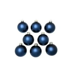 Whitehurst 8ct. 3.25" Shiny Glass Ball Ornaments Midnight Blue Shiny -Northlight Sale Store D385015S 12