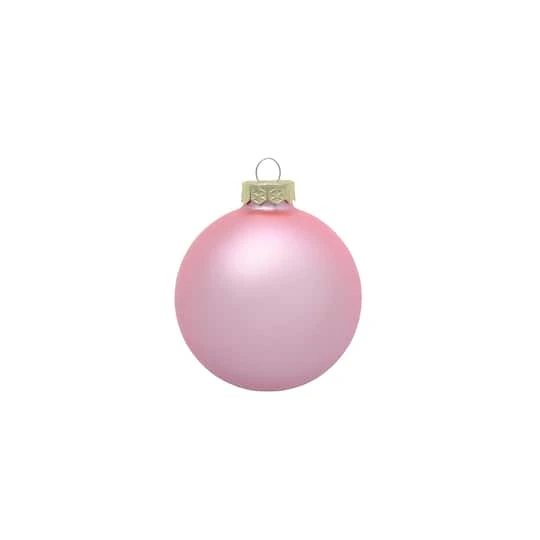 Whitehurst 12ct. 2.75" Matte Glass Ball Ornaments Baby Pink Matte 1 Whitehurst 12ct. 2.75" Matte Glass Ball Ornaments Baby Pink Matte