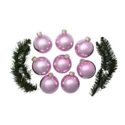 Whitehurst 8ct. 3.25" Shiny Glass Ball Ornaments Baby Pink Shiny -Northlight Sale Store D385023S 13
