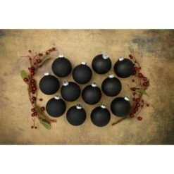 Whitehurst 12ct. 2.75" Matte Glass Ball Ornaments Black Matte -Northlight Sale Store D385030S 13