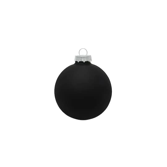 Whitehurst 8ct. 3.25" Matte Glass Ball Ornaments Black Matte 1 Whitehurst 8ct. 3.25" Matte Glass Ball Ornaments Black Matte