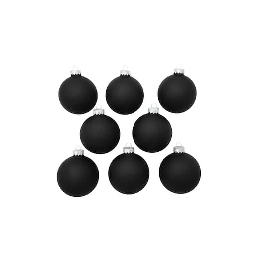 Whitehurst 8ct. 3.25" Matte Glass Ball Ornaments Black Matte 3 Whitehurst 8ct. 3.25" Matte Glass Ball Ornaments Black Matte - Image 3
