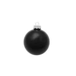 Whitehurst 8ct. 3.25" Shiny Glass Ball Ornaments Black Shiny