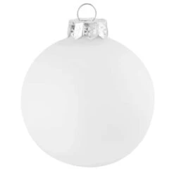 Whitehurst 6ct. 4" Matte Glass Ball Ornaments Snow White Matte 3 Whitehurst 6ct. 4" Matte Glass Ball Ornaments Snow White Matte -Northlight Sale Store D385055S 1 1
