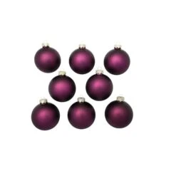Whitehurst 8ct. 3.25" Matte Glass Ball Ornaments Purple Matte -Northlight Sale Store D385083S 12