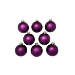 Whitehurst 8ct. 3.25" Shiny Glass Ball Ornaments Purple Shiny -Northlight Sale Store D385089S 12