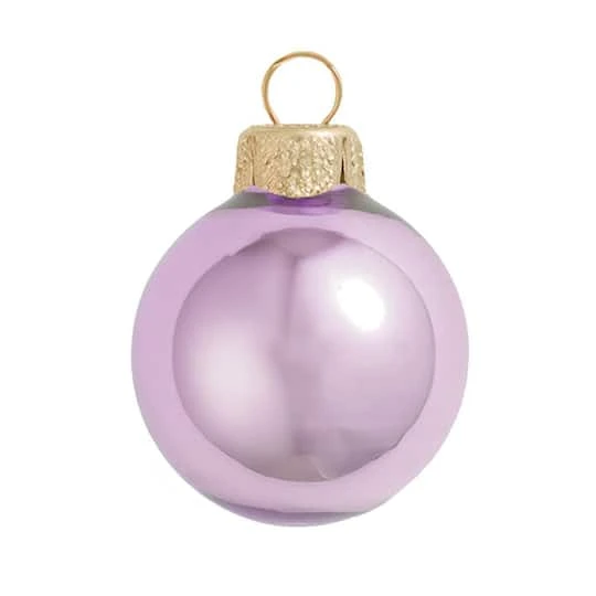 Whitehurst 8ct. 3.25" Pearl Glass Ornaments Purple Pearl 2 Whitehurst 8ct. 3.25" Pearl Glass Ornaments Purple Pearl - Image 2