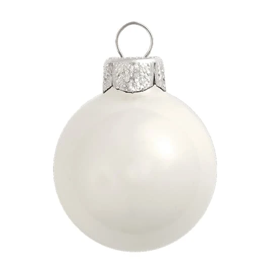 Whitehurst 6ct. 4" Shiny Glass Ball Ornaments White Shiny 2 Whitehurst 6ct. 4" Shiny Glass Ball Ornaments White Shiny - Image 2