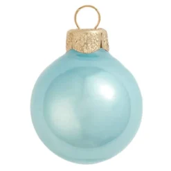 Whitehurst 6ct. 4" Pearl Glass Ball Ornaments Baby Blue Pearl