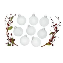 Whitehurst 8ct. 3.5" Clear Glass Ball Ornaments -Northlight Sale Store D385141S 13