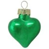 Whitehurst 56ct. 2" Shiny Green Glass Heart Ornaments