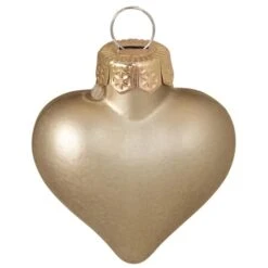 Whitehurst 56ct. 2" Matte Gold Glass Heart Ornaments