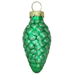 Whitehurst 56ct. 2" Matte Green Glass Pinecone Ornaments