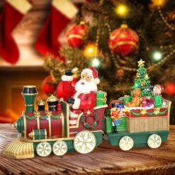 24" Pre-Lit Multicolor LED Santa Train Tabletop Décor -Northlight Sale Store D393373S 2