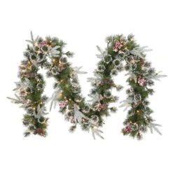 9ft. Pre-Lit Pinecones & Red Berries Garland -Northlight Sale Store D393385S 1