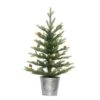 2 Ft. Pre-Lit Table Top Artificial Christmas Tree In Metal Pot