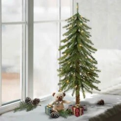 3ft. Pre-Lit Alpine Artificial Christmas Tree, Clear Lights -Northlight Sale Store D393413S 3