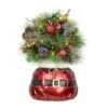 2.5ft. Pre-Lit Decorated Artificial Christmas Bush In Santa Bag Planter