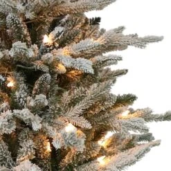 2ft. Pre-Lit Potted Flocked Pencil Arctic Fir Artificial Christmas Tree, Clear Lights -Northlight Sale Store D393479S 2