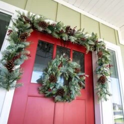 Village Lighting 24" Winter Frost Wreath -Northlight Sale Store D403193S 2